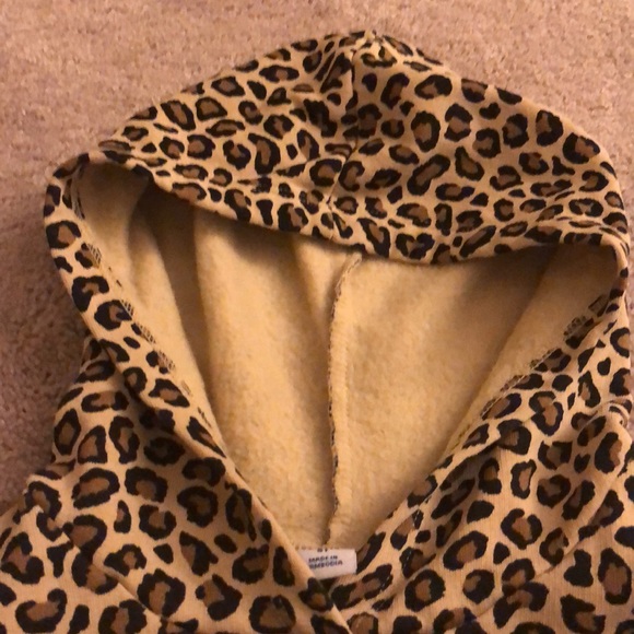 NWOT Leopard Print Warm Lined Dress with Hood Sz 5T - Picture 2 of 4
